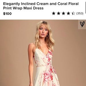Lulus Elegantly Inclined Cream & Floral Wrap Dress